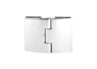 Петля Бергамо, стекло-стекло. Крышки на защелках. латунь, хром