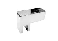 Держатель трек-стекло 15х15 торцевой, нерж.сталь, полированный 