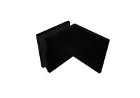 Коннектор Монца, стекло-стена, 90°, с декоративными крышками. 60Х60 мм, латунь, черный