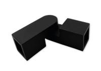 Соединитель труба-труба 15х15, регулируемый угол, нерж.сталь, черный