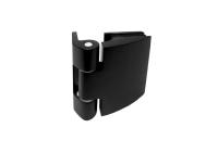 Петля Бергамо, стена-стекло. Крышки на защелках. латунь, черный