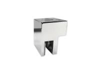 Держатель трек-стекло 30х10, торцевой, нерж.сталь, полиров