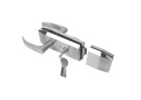 Замок с нажимной ручкой (ключ/защелка, Два Отверстия Ø-45), нерж. сталь, мат. РАСПРОДАЖА -70%