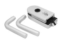 Замок №4 с нажимной ручкой и притвором. Защелка сантехническая ,анод.алюм.