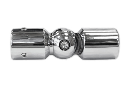 Соединитель труба-труба произвольный (90°-180°) угол d=19, латунь, хром