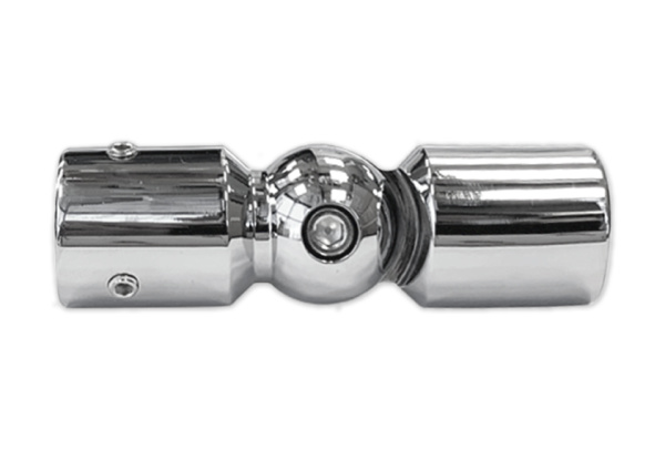 Соединитель труба-труба произвольный (90°-180°) угол d=19, латунь, хром