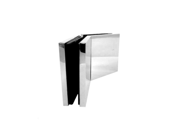 Коннектор Монца, стекло-стекло, 135°, с декор. крышками.. 60Х60 мм, латунь, хром. РАСПРОДАЖА -70%