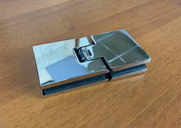 Петля Венеция, стекло-стекло, латунь, хром