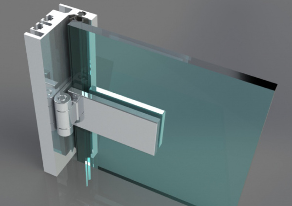 Петля №3 для межкомнатной двери, алюминий, анодированный алюминий.