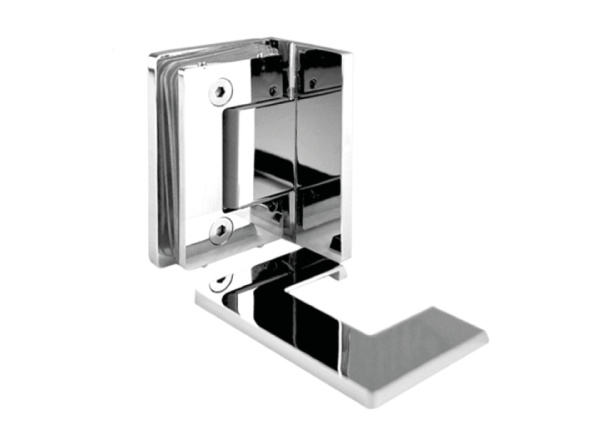 Петля Комо, стена-стекло, латунь, хром