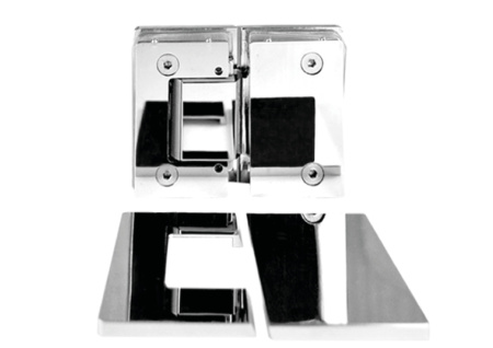 Петля Комо, стекло-стекло, латунь, хром