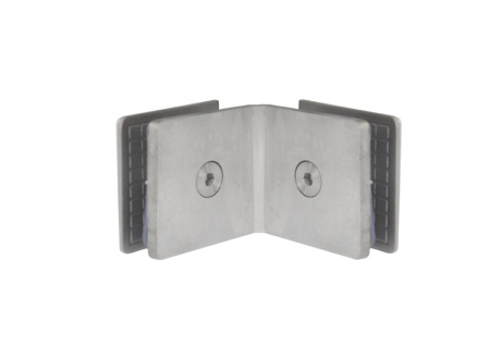 Коннектор стекло-стекло 135°, нерж.сталь, матовый. РАСПРОДАЖА -70%