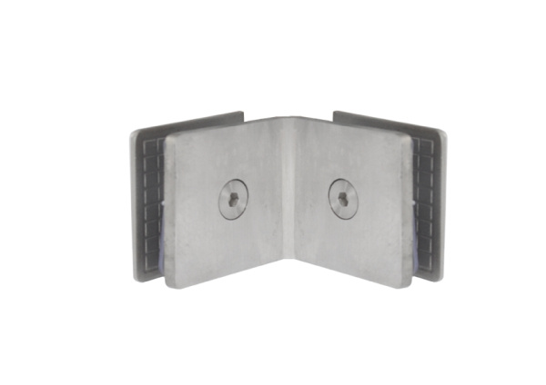 Коннектор стекло-стекло 135°, нерж.сталь, матовый. РАСПРОДАЖА -70%