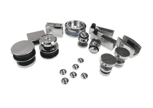 Комплект раздвижной системы, с одинарной направляющей, нерж. сталь, полированный (10)