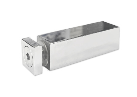 Соединитель труба-стекло 15х15, нерж.сталь, полиров.