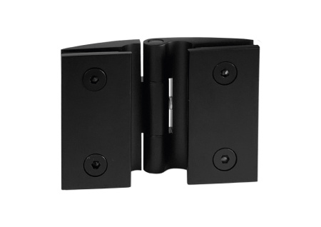 Петля Бергамо, стекло-стекло. Крышки на защелках. латунь, черный