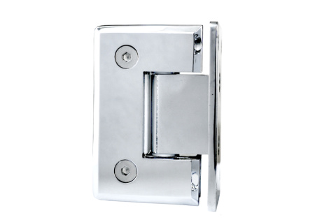 Петля №1 стена-стекло одностороннее крепление монтажной пластины, латунь, хром 