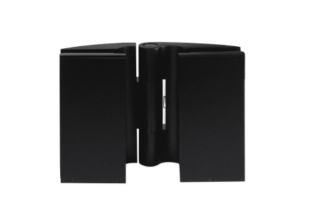 Петля Бергамо, стекло-стекло. Крышки на защелках. латунь, черный