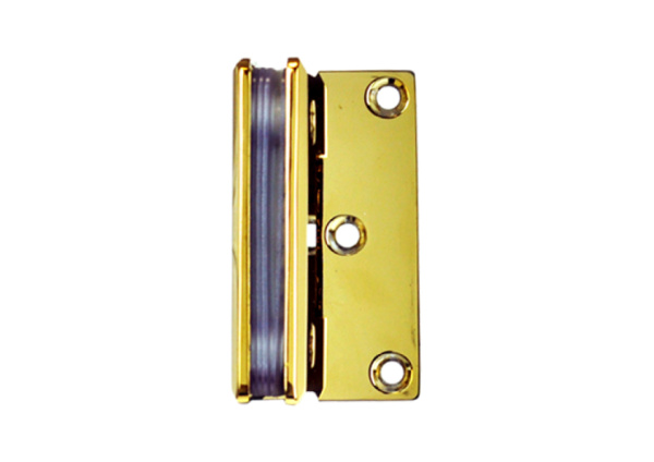 Петля №1 стена-стекло одностороннее крепление монтажной пластины, латунь, золото 