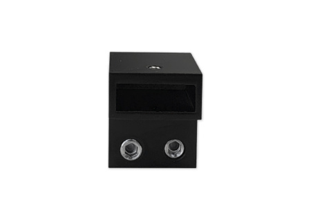 Держатель трек-стекло 30х10, торцевой, нерж. сталь, черный