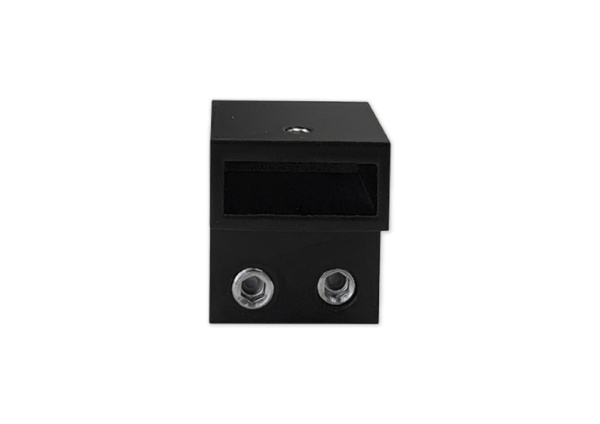 Держатель трек-стекло 30х10, торцевой, нерж. сталь, черный