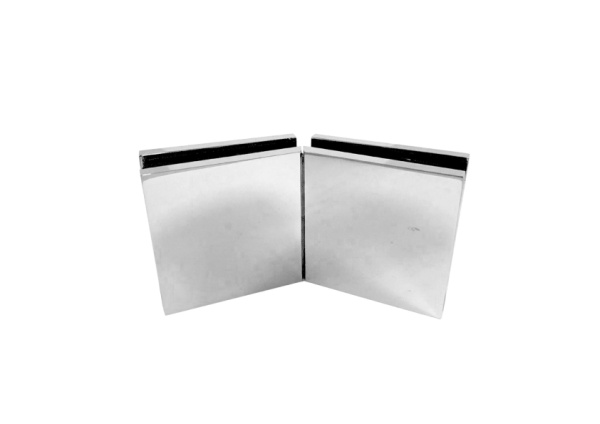 Коннектор Монца, стекло-стекло, 135°, с декор. крышками.. 60Х60 мм, латунь, хром. РАСПРОДАЖА -70%