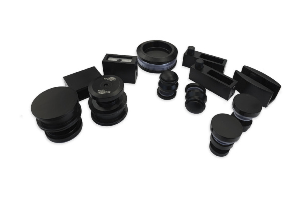 Комплект раздвижной системы, с одинарной направляющей, нерж. сталь, черный